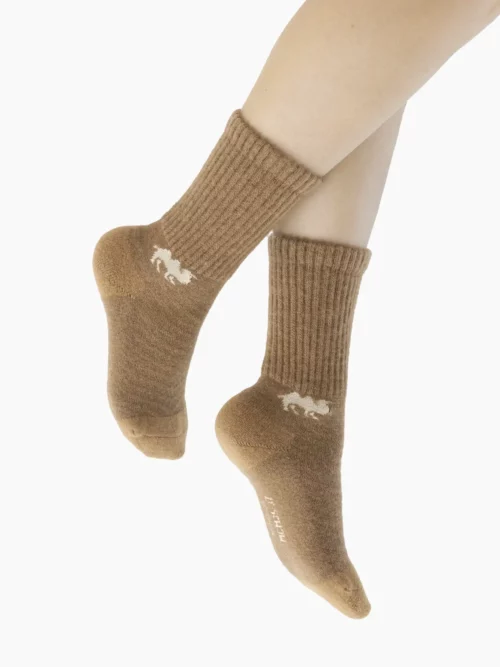 Chaussette en poil de Chameau naturel de couleur camel