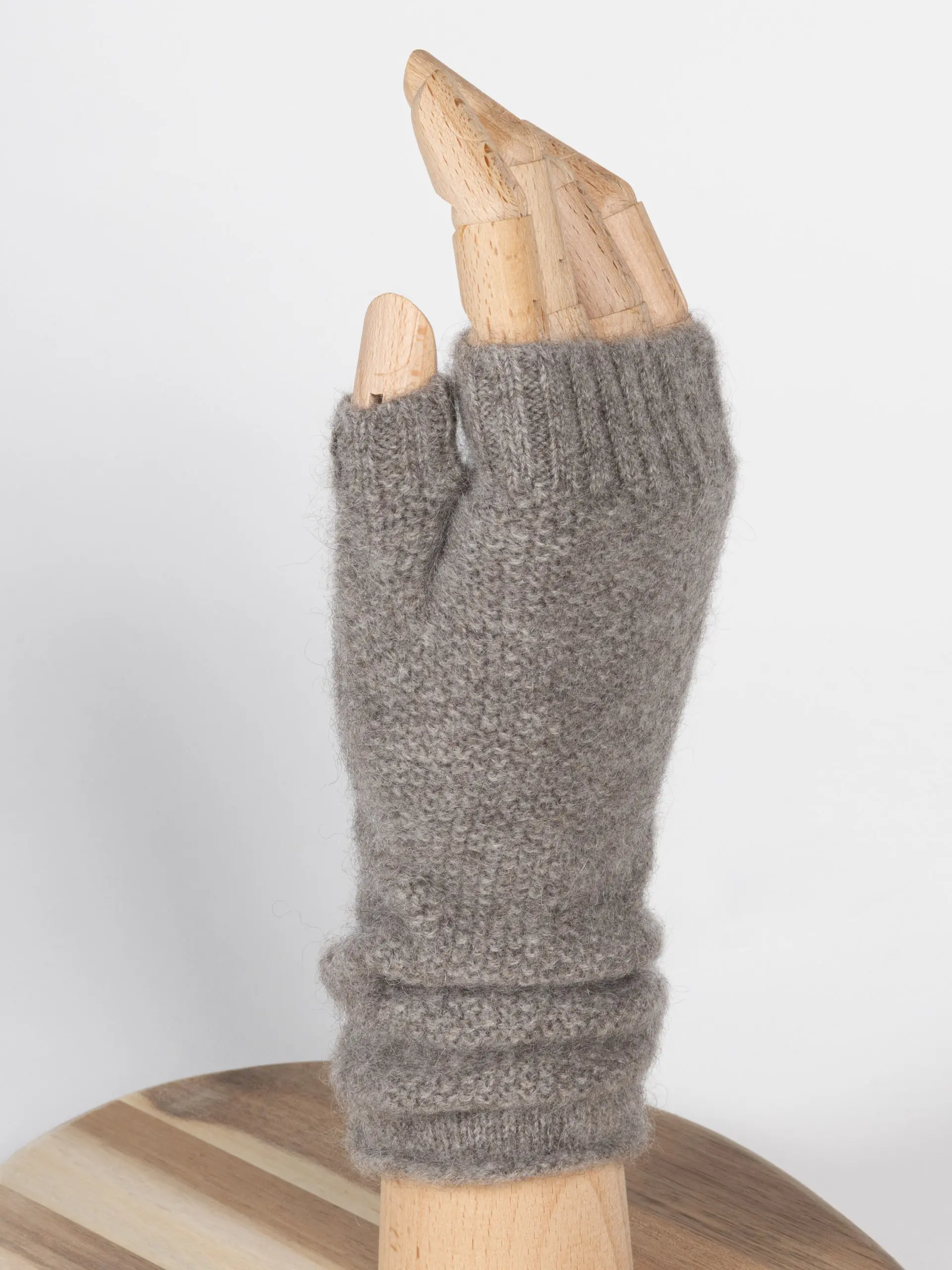 Mitaines Yack | Gris | Point de riz – Image 3