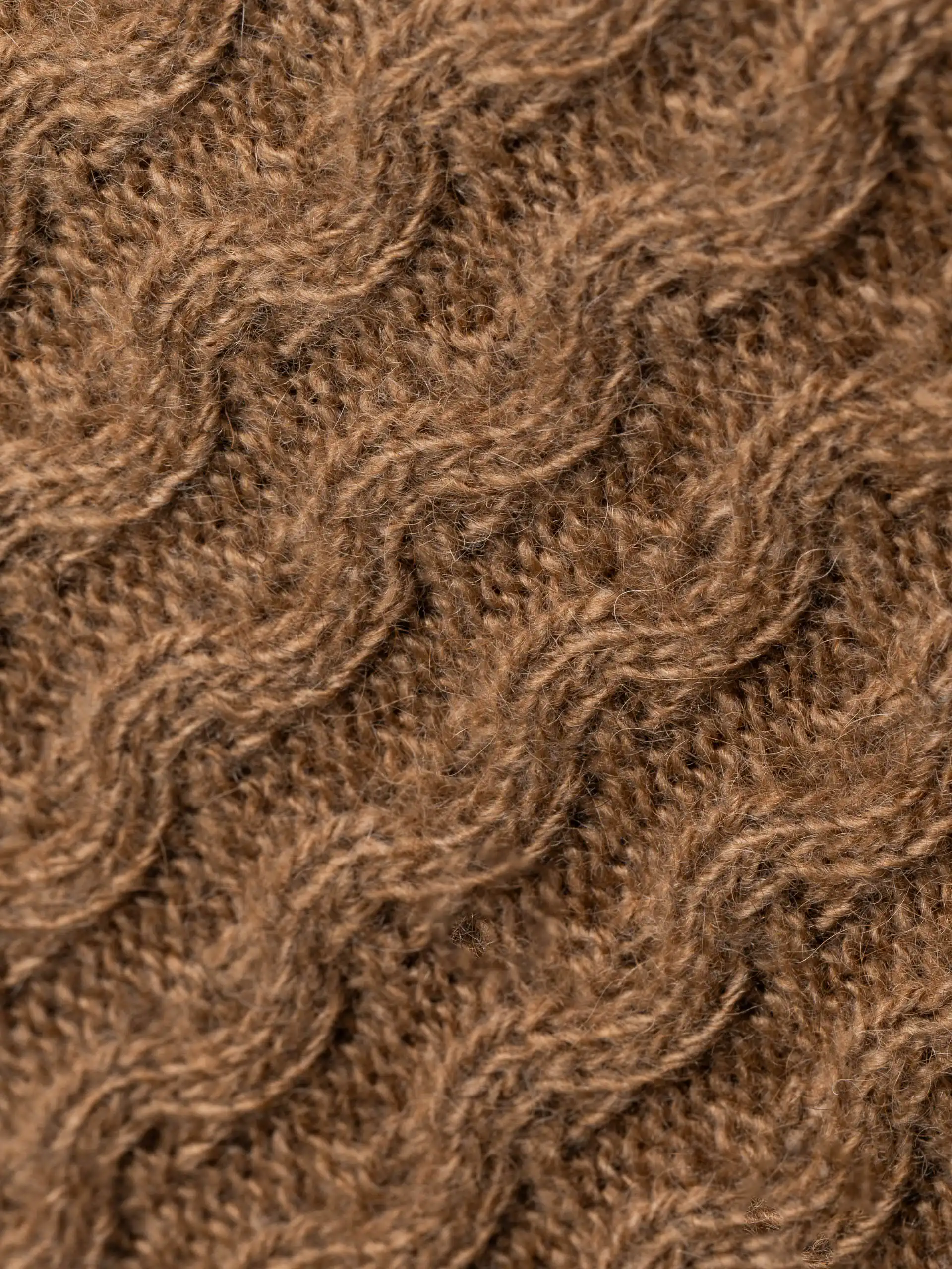 Détail de la texture de l'écharpe chameau