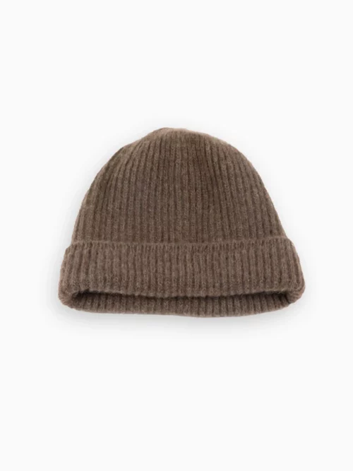 Bonnet enfant marron chocolat en duvet de yack - packshot