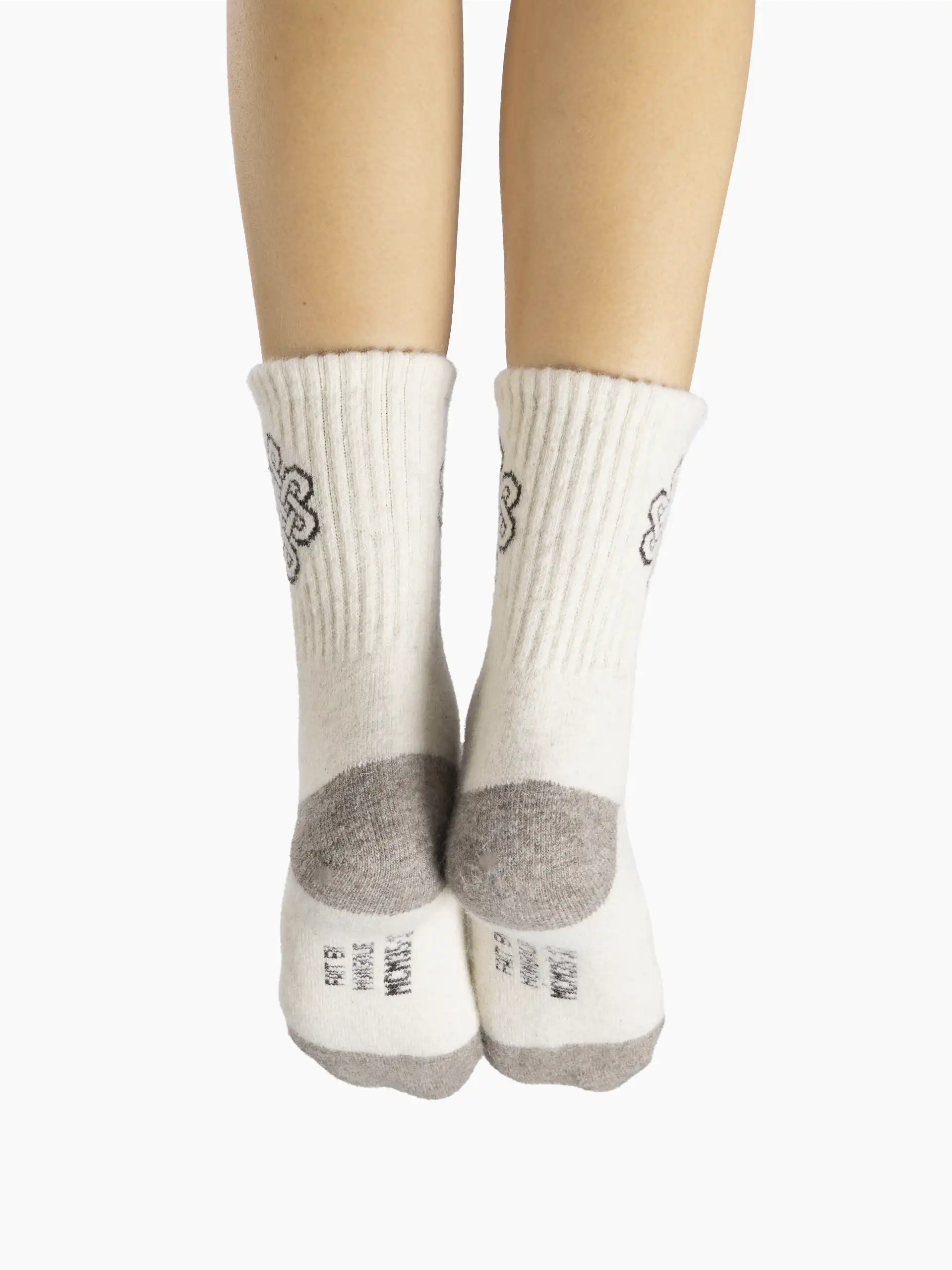 Chaussettes blanc infini pour femme en laine, tricotées pour le confort et la chaleur