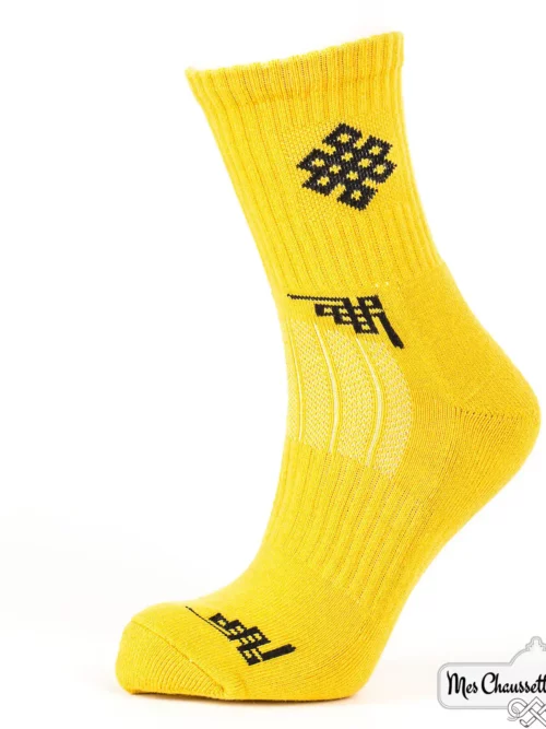 Chaussettes en coton jaune avec motif traditionnel pour femme et fille