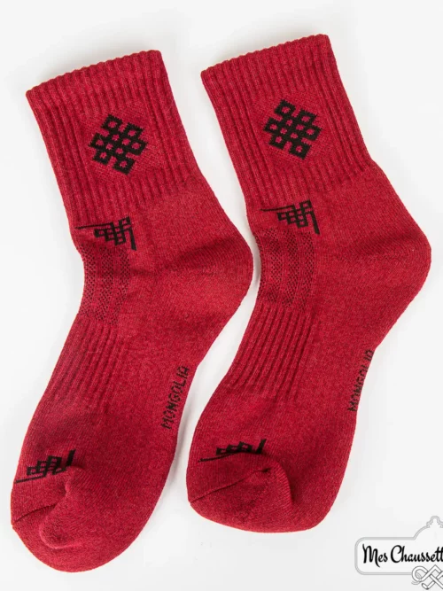 Chaussettes coton rouge de Mes Chaussettes Mongoles, parfaites pour les garçons et les filles, anti-froid et chaudes