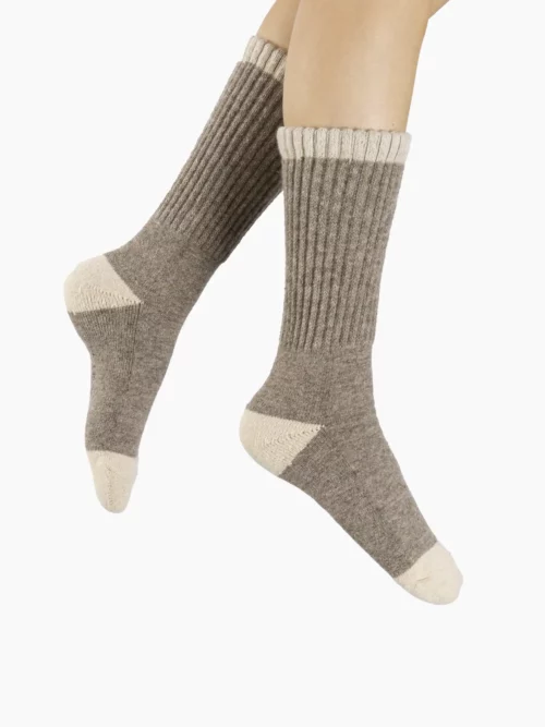 Chaussettes gris en laine pour homme et femme, confortables et chaudes.