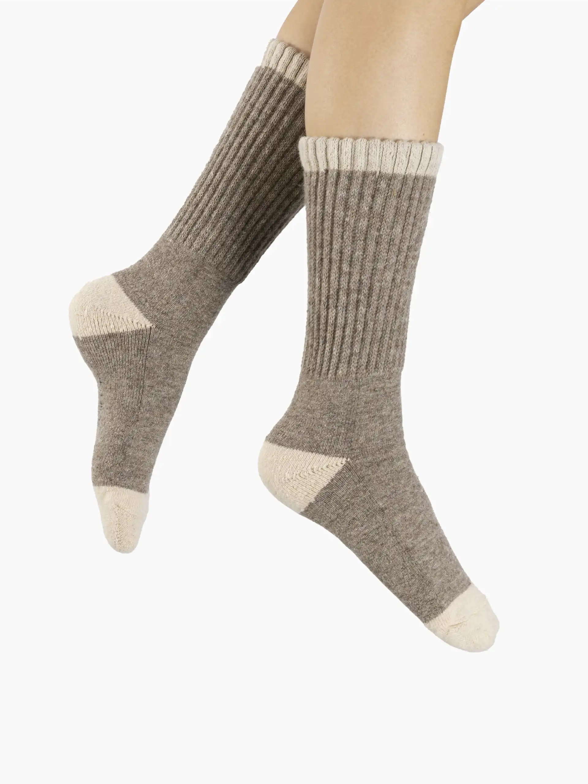Chaussettes gris en laine pour homme et femme, confortables et chaudes.