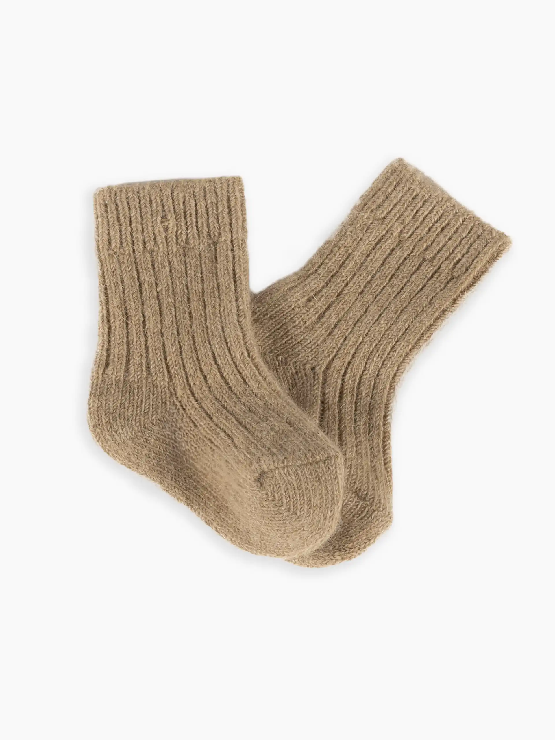 Chaussettes en laine de chameau couleur naturelle pour garçon et fille