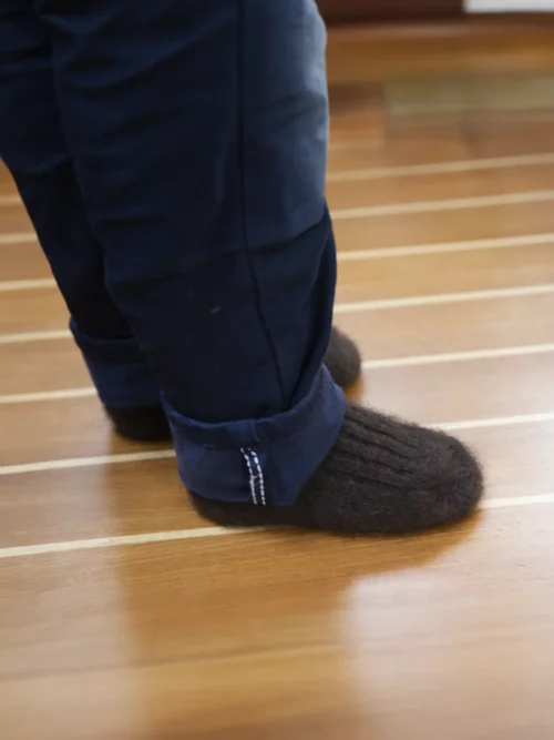 Chaussettes yack enfant en laine marron pour un confort et une chaleur naturelle
