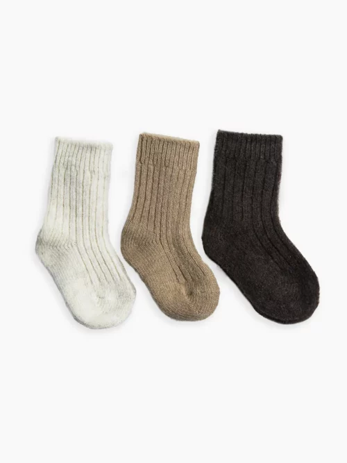 Trois paires de chaussettes en laine de mouton, chameau et yack, idéales pour l'hiver